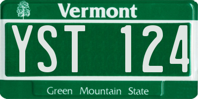 VT license plate YST124