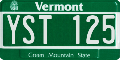 VT license plate YST125