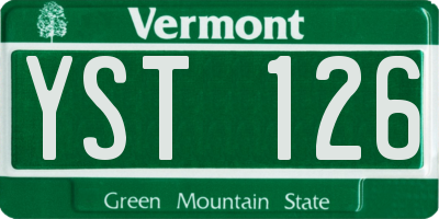 VT license plate YST126