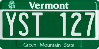 VT license plate YST127