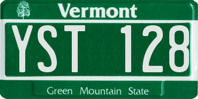 VT license plate YST128