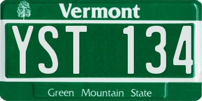 VT license plate YST134