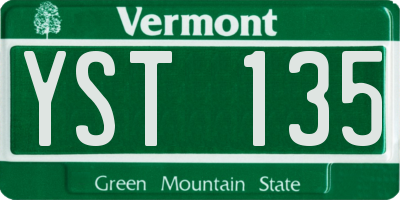 VT license plate YST135