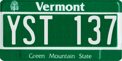 VT license plate YST137