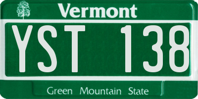 VT license plate YST138