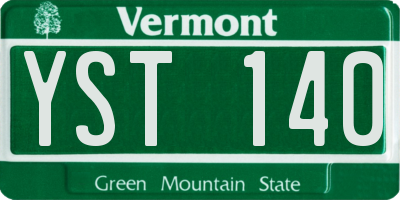 VT license plate YST140