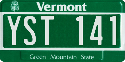 VT license plate YST141