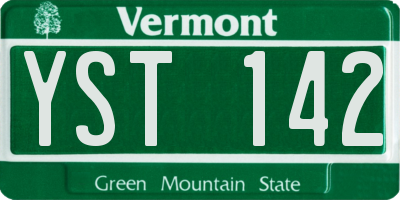VT license plate YST142