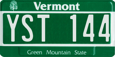 VT license plate YST144