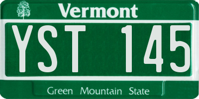 VT license plate YST145
