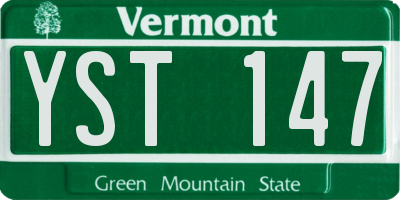 VT license plate YST147