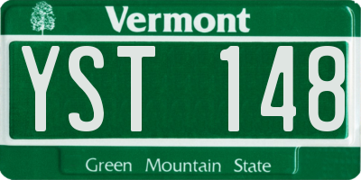 VT license plate YST148