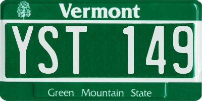 VT license plate YST149