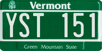 VT license plate YST151