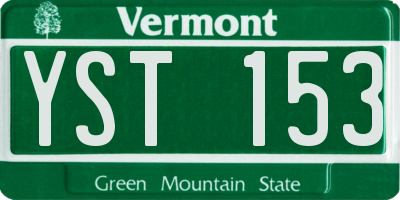 VT license plate YST153