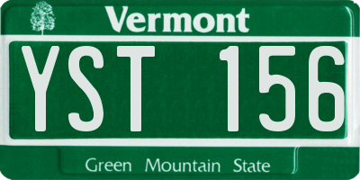 VT license plate YST156