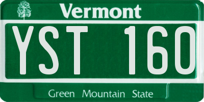 VT license plate YST160