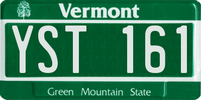VT license plate YST161