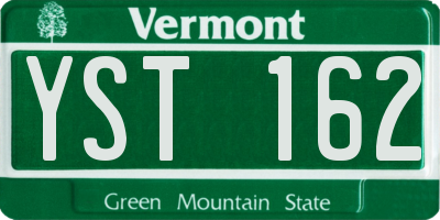 VT license plate YST162