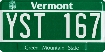 VT license plate YST167