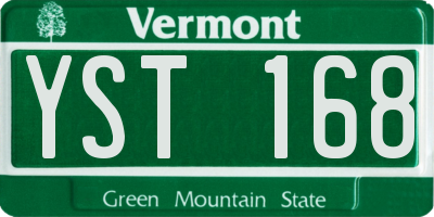 VT license plate YST168