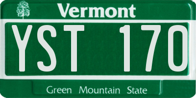 VT license plate YST170
