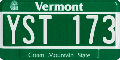 VT license plate YST173