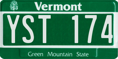 VT license plate YST174