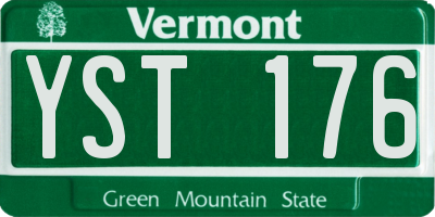 VT license plate YST176