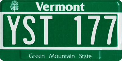 VT license plate YST177