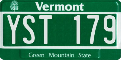 VT license plate YST179