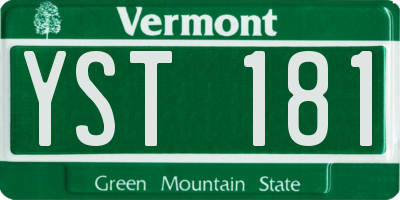 VT license plate YST181