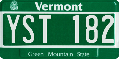 VT license plate YST182