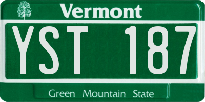 VT license plate YST187