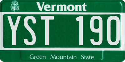 VT license plate YST190
