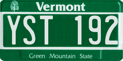 VT license plate YST192