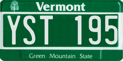VT license plate YST195