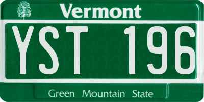VT license plate YST196