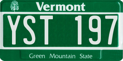 VT license plate YST197