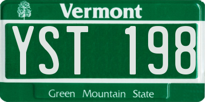 VT license plate YST198