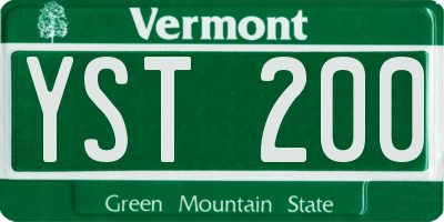VT license plate YST200