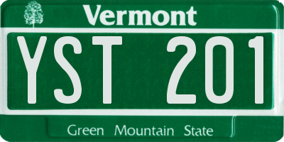 VT license plate YST201