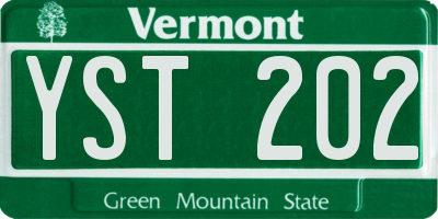 VT license plate YST202