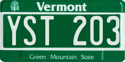VT license plate YST203