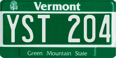 VT license plate YST204