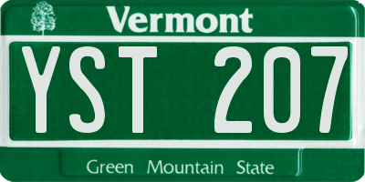 VT license plate YST207