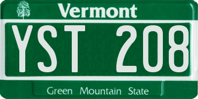 VT license plate YST208