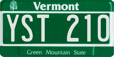 VT license plate YST210