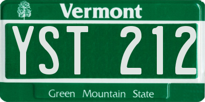 VT license plate YST212