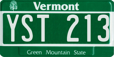 VT license plate YST213